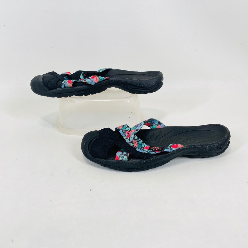 Keen Bali Strap Sandals Womens 8.5 Black Floral Slide 1022434 - Picture 4 of 8